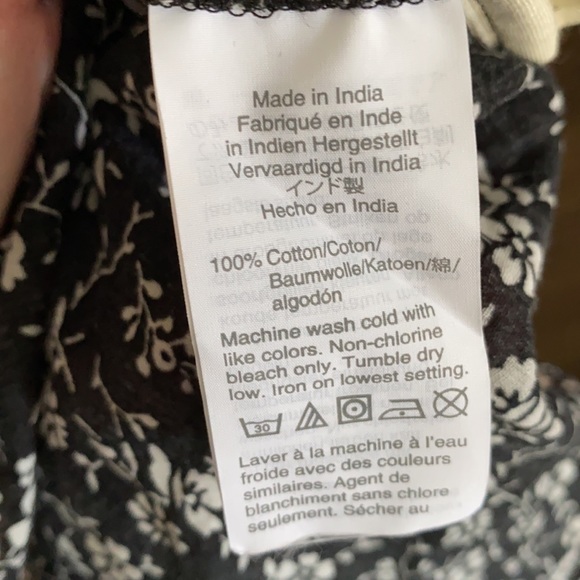 Madewell Floral Black and White Button Shirt XXS - Picture 7 of 8